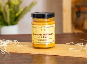 Moutarde du Vexin au Piment et à l'ail produit du terroir val d’oise Ile-de-France